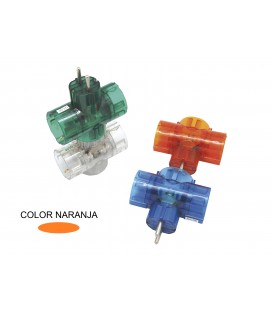 CLAVIJA TRIPLE CON TT NARANJA EN BLISTER