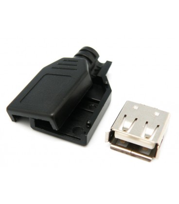 Conector USB tipo A-HEMBRA, con carcasa