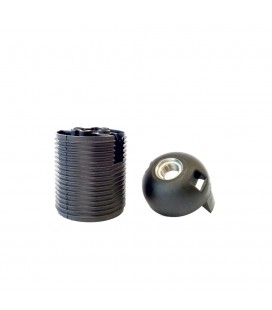 PORT. CLIP ROSCADO E27 NEGRO + CAPUCHON
