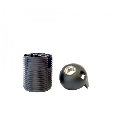 PORT. CLIP ROSCADO E27 NEGRO + CAPUCHON