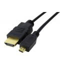 C. HDMI A MACHO a MICRO HDMI D MACHO, 2m