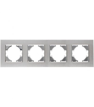 S-EMPOT.ALUMINIO PLATA MARCO 4ELEM.HORI