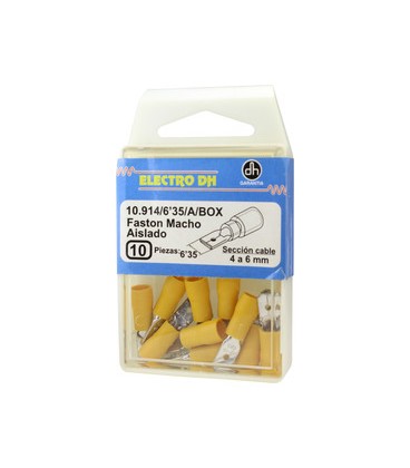 TERMINAL MACHO AISLADO AMARILLO 6.3MM