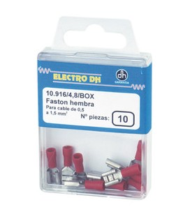 TERMINAL HEMBRA AISLADO ROJO 4.8MM