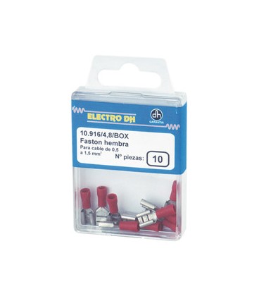 TERMINAL HEMBRA AISLADO ROJO 4.8MM