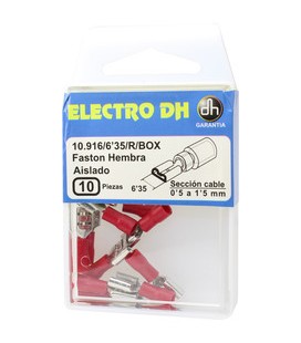 TERMINAL HEMBRA AISLADO ROJO 6,3MM