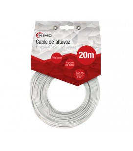 2x075MM CABLE ALTAVOZ BLANCO 20METROS