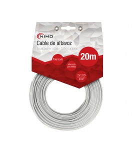 2x1MM CABLE ALTAVOZ BLANCO 20METROS