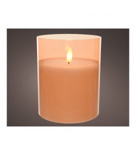 VELA VASO CRISTAL 10x12,5cm COLOR CREMA