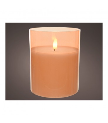 VELA VASO CRISTAL 10x12,5cm COLOR CREMA