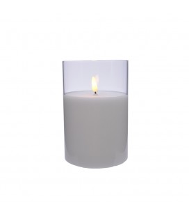 VELA LED EN VASO DE CRISTAL 10x15cm