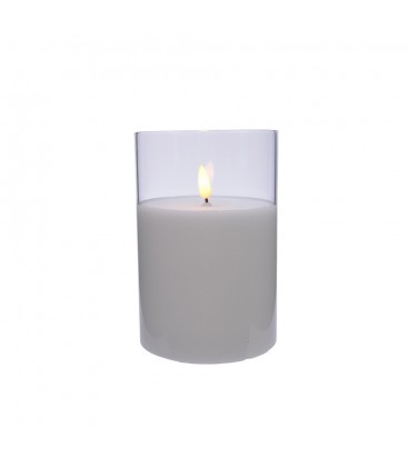 VELA LED EN VASO DE CRISTAL 10x15cm