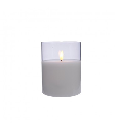 VELA LED EN VASO DE CRISTAL 10x13cm