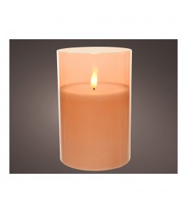 VELA VASO CRISTAL 10x15cm COLOR CREMA