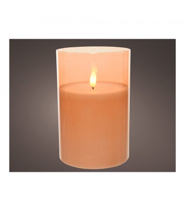 VELA VASO CRISTAL 10x15cm COLOR CREMA