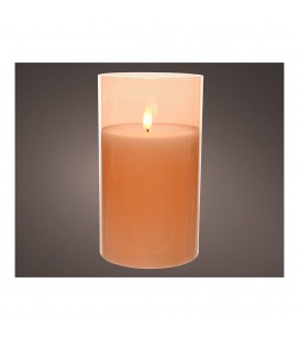 VELA VASO CRISTAL 10x15cm COLOR CREMA