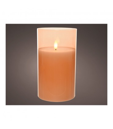 VELA VASO CRISTAL 10x15cm COLOR CREMA