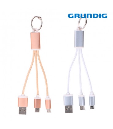 CABLE USB TIPO C, MICRO USB 13CM GRUNDIG