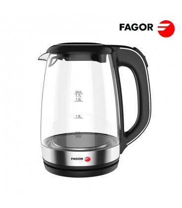 HERVIDOR DE AGUA 2000W, 1,7L NEGRO ,FAGO