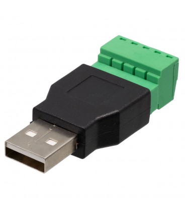 USB A macho con terminales