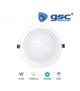 Downlight emp.LED redondo cristal 22W-F