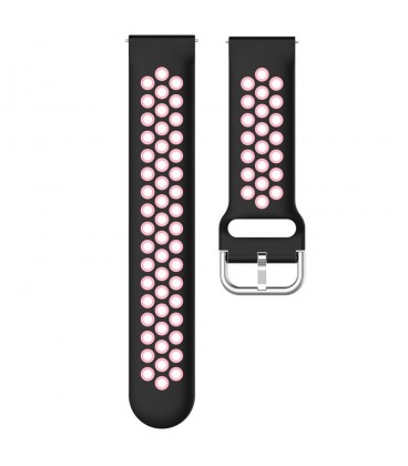 Correa Universal 20mm Goma Negro-Rosa