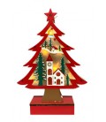 Arbol de Navidad rojo pequeño con luz