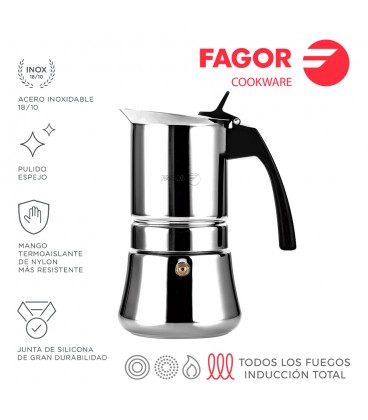 CAFETERA INOX ETNICA 6T ACERO INOXIDABLE