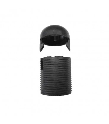 PORT. CLIP ROSCADO E14 NEGRO + CAPUCHON
