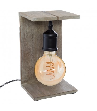 LÁMPARA MODELO "CAJA" DE MADERA 