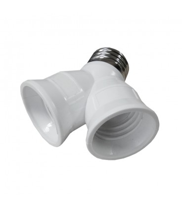 ADAPTADOR E27 A DOS PORTALAMPARAS E27