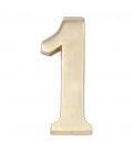 NUMERO 1 LATON PULIDO 10cm FIJACION INV