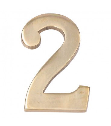 NUMERO 2 LATON PULIDO 10cm FIJACION INV