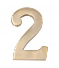 NUMERO 2 LATON PULIDO 10cm FIJACION INV