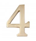 NUMERO 4 LATON PULIDO 10cm FIJACION INV