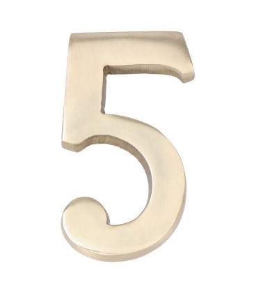 NUMERO 5 LATON PULIDO 10cm FIJACION INV