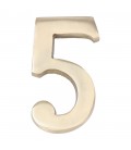 NUMERO 5 LATON PULIDO 10cm FIJACION INV