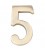 NUMERO 5 LATON PULIDO 10cm FIJACION INV