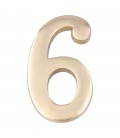 NUMERO 6 LATON PULIDO 10cm FIJACION INV