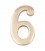 NUMERO 6 LATON PULIDO 10cm FIJACION INV