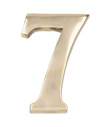 NUMERO 7 LATON PULIDO 10cm FIJACION INV