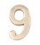 NUMERO 9 LATON PULIDO 10cm FIJACION INV