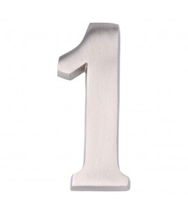 NUMERO 1 NIQUEL MATE 10cm FIJACION INV