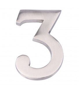 NUMERO 3 NIQUEL MATE 10cm FIJACION INV