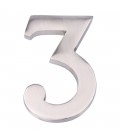 NUMERO 3 NIQUEL MATE 10cm FIJACION INV