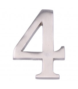 NUMERO 4 NIQUEL MATE 10cm FIJACION INV
