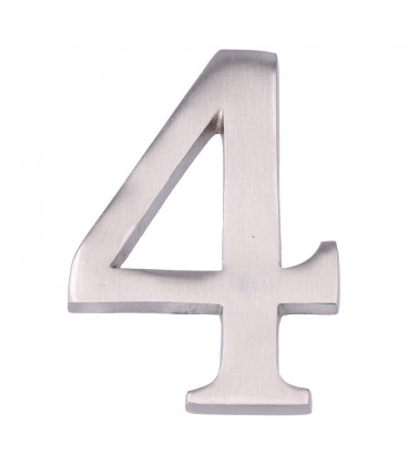 NUMERO 4 NIQUEL MATE 10cm FIJACION INV