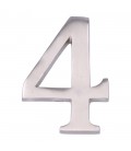 NUMERO 4 NIQUEL MATE 10cm FIJACION INV