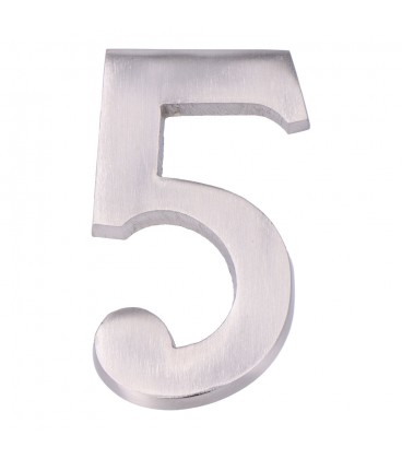 NUMERO 5 NIQUEL MATE 10cm FIJACION INV