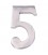 NUMERO 5 NIQUEL MATE 10cm FIJACION INV